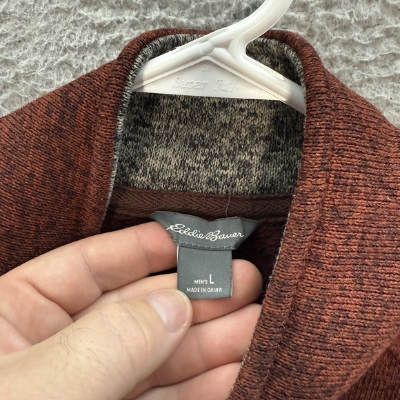 Eddie Bauer Sweater Adult Large Brown Radiator Fleece 1/4 Zip Pullover Outdoors - Picture 3 of 7